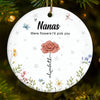 Grandma, Thanks For Helping Me Grow - Family Personalized Custom Ornament - Ceramic Round Shaped - Christmas Gift For Mom, Grandma