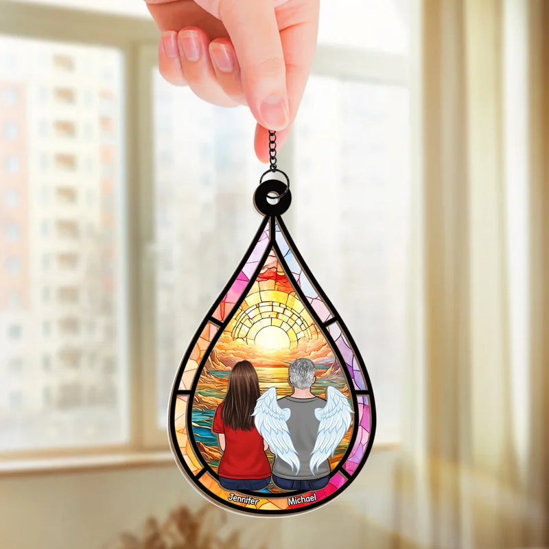 The Years May Pass, But Still, You Stay - Memorial Personalized Window Hanging Suncatcher - Sympathy Gift For Family Members