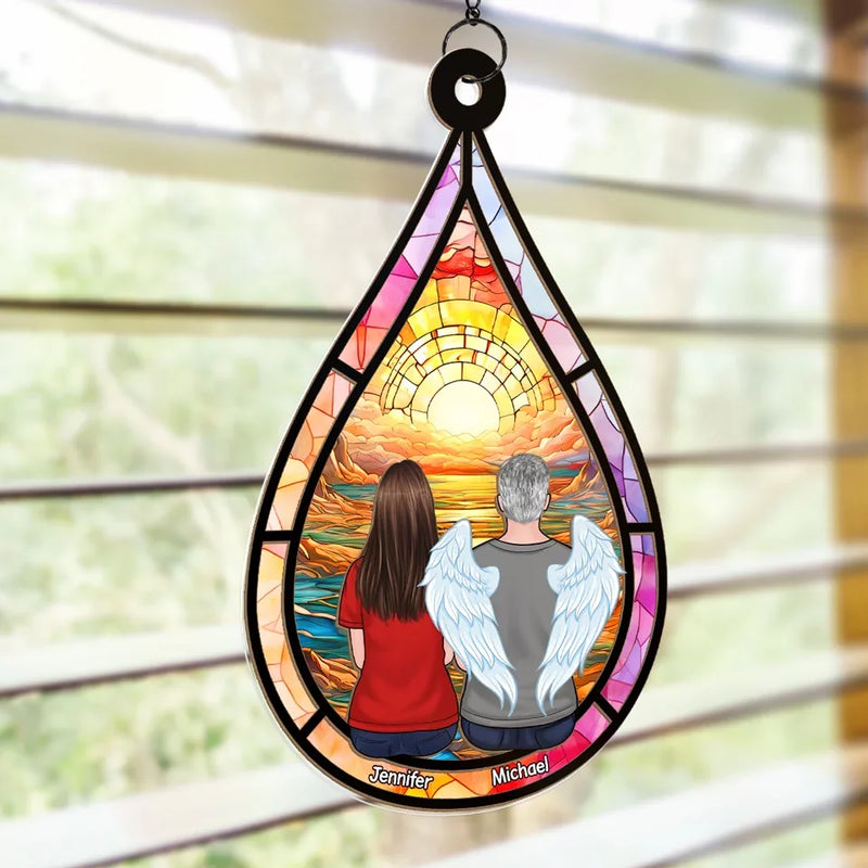 The Years May Pass, But Still, You Stay - Memorial Personalized Window Hanging Suncatcher - Sympathy Gift For Family Members