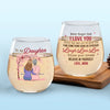 Laugh, Love, Live - Family Personalized Custom Wine Glass - Gift For Mom, Daughter