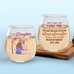 Laugh, Love, Live - Family Personalized Custom Wine Glass - Gift For Mom, Daughter