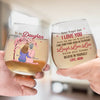 Laugh, Love, Live - Family Personalized Custom Wine Glass - Gift For Mom, Daughter