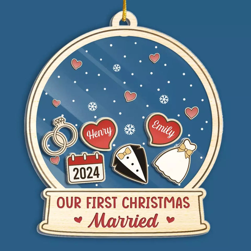 You Make The Season Bright - Couple Personalized Custom 3 Layers Shaker Ornament - New Arrival, Christmas Gift For Husband Wife, Anniversary AMZ