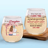Laugh, Love, Live - Family Personalized Custom Wine Glass - Gift For Mom, Daughter