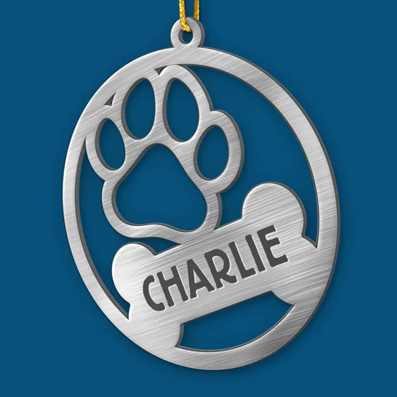 A Dog Wags Its Tail With Its Heart - Dog Personalized Custom Ornament - Metal Custom Shaped - Christmas Gift For Pet Owners, Pet Lovers
