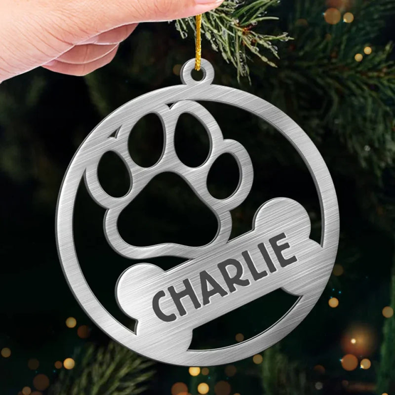 A Dog Wags Its Tail With Its Heart - Dog Personalized Custom Ornament - Metal Custom Shaped - Christmas Gift For Pet Owners, Pet Lovers