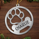 Custom Name Dog Christmas Gifts - Personalized Metal Ornament