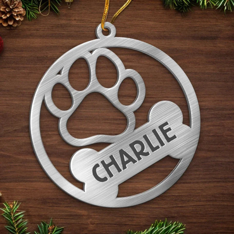 A Dog Wags Its Tail With Its Heart - Dog Personalized Custom Ornament - Metal Custom Shaped - Christmas Gift For Pet Owners, Pet Lovers