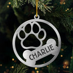 Custom Name Dog Christmas Gifts - Personalized Metal Ornament