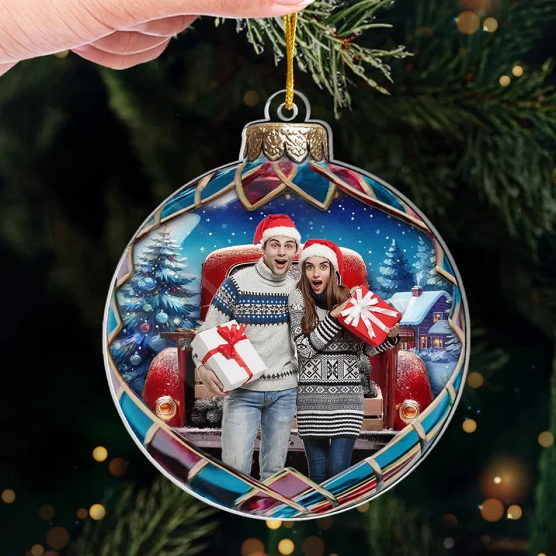 Custom Photo You Make My Heart Smile Every Day - Couple Personalized Custom Ornament - Acrylic Custom Shaped - Christmas Gift For Husband Wife, Anniversary