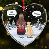 Paw Prints On My Heart - Memorial Personalized Custom Heart Glass Ornament - Sympathy Gift, Christmas Gift For Pet Owners, Pet Lovers