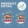 We Clap Hands And Welcome The Peace Of Christmas - Family Personalized Custom Circle Glass Ornament - Christmas Gift For Family Members