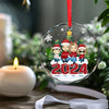 We Clap Hands And Welcome The Peace Of Christmas - Family Personalized Custom Circle Glass Ornament - Christmas Gift For Family Members