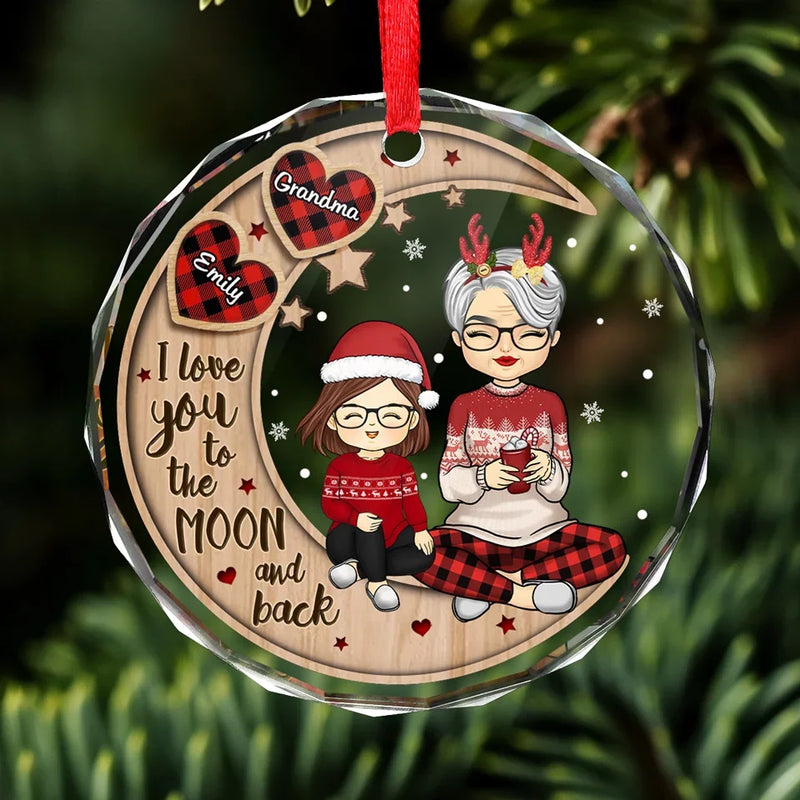 Time Spent With Them Is Always Priceless - Family Personalized Custom Circle Glass Ornament - Christmas Gift For Grandma, Grandpa