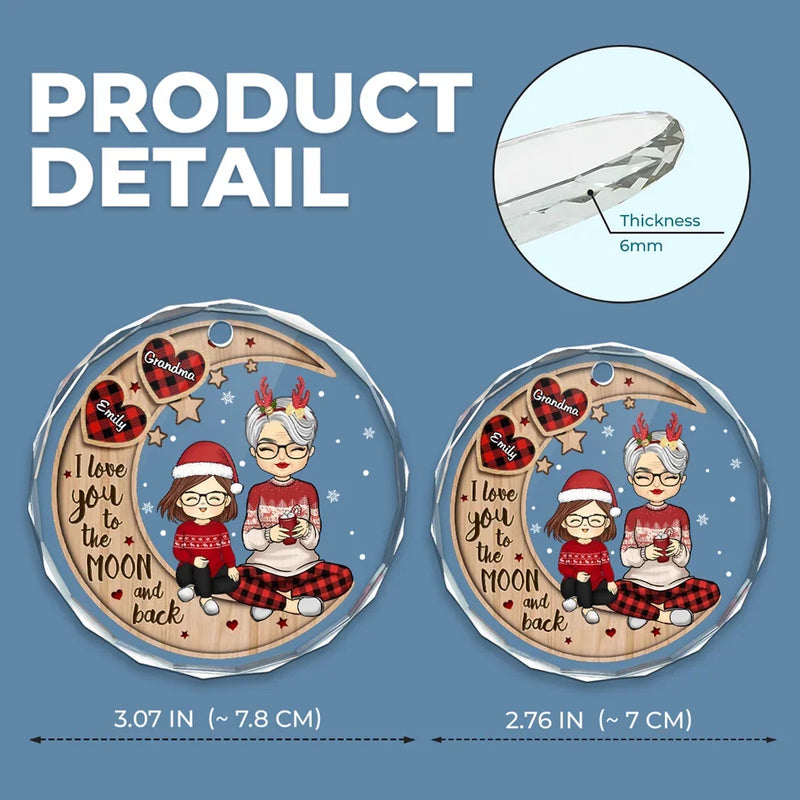 Time Spent With Them Is Always Priceless - Family Personalized Custom Circle Glass Ornament - Christmas Gift For Grandma, Grandpa