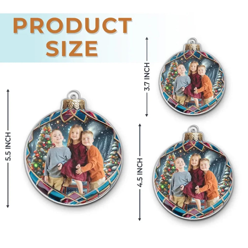 Custom Photo Family Makes The Season Brighter - Family Personalized Custom Ornament - Acrylic Custom Shaped - Christmas Gift For Family Members