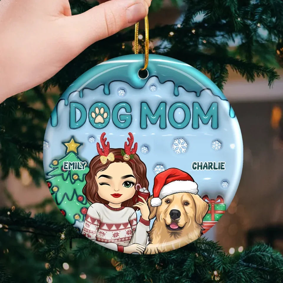 Upload Photo Lovely Fur Mom - Personalized Custom 3D Inflated Effect C
