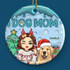 The Best Dog Mum Ever - Dog & Cat Personalized Custom 3D Inflated Effect Printed Ornament - Ceramic Round Shaped - Christmas Gift For Pet Owners, Pet Lovers