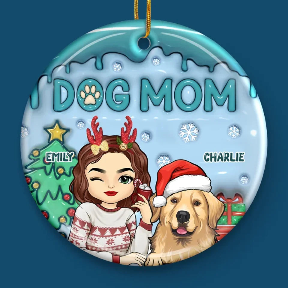 Upload Photo Lovely Fur Mom - Personalized Custom 3D Inflated Effect C