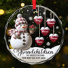 The Greatest Blessing Your Heart Will Ever Know - Family Personalized Custom Circle Glass Ornament - Christmas Gift For Grandma, Grandpa