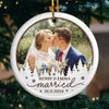 Custom Photo The Best Thing To Hold Onto In Life Is Each Other - Couple Personalized Custom Ornament - Ceramic Round Shaped - Christmas Gift For Husband Wife, Anniversary, First Christmas
