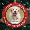 Custom Photo My First Christmas With My Forever Family - Dog & Cat Personalized Custom Ornament - Wood Custom Shaped - Christmas Gift For Pet Owners, Pet Lovers, First Christmas