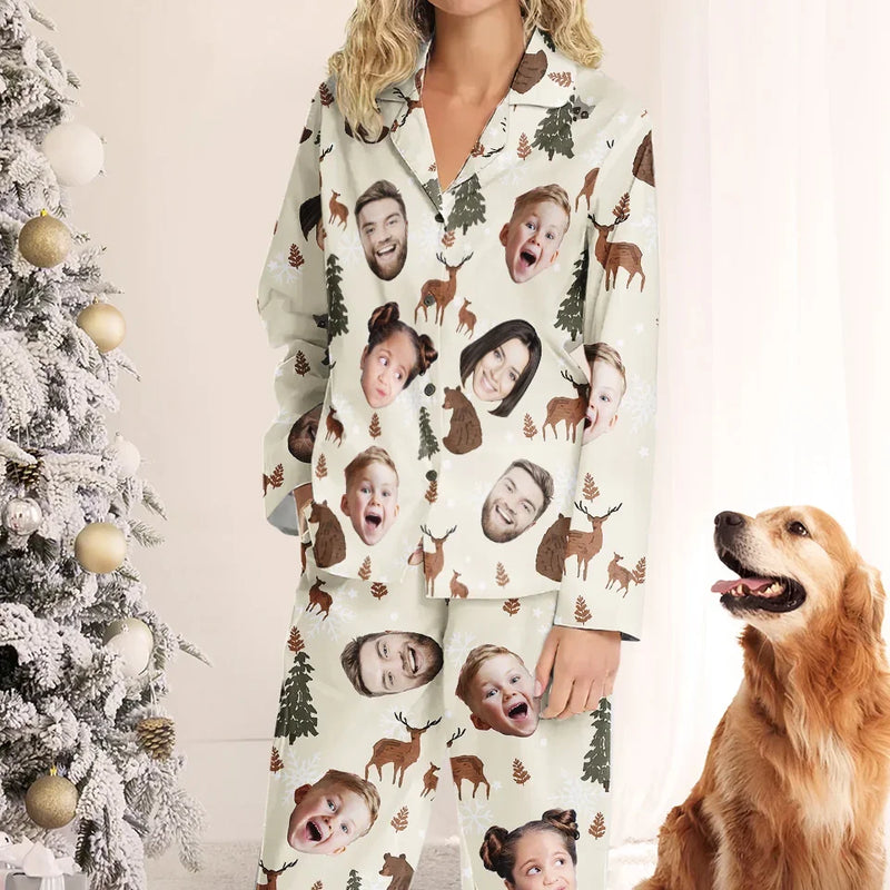 Custom Photo Family Time Is The Best Time When Everyone Is Cozy Together - Family Personalized Custom Pajamas - Christmas Gift For Family Members