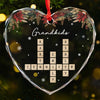 Merry Christmas, Grandma - Family Personalized Custom Heart Glass Ornament - Christmas Gift For Grandma