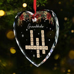 Merry Christmas, Grandma - Family Personalized Custom Heart Glass Ornament - Christmas Gift For Grandma