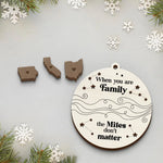 Long Distance We Will Always Be Connected By Heart - Family Personalized Custom Shaped 2 Layered Wood Christmas Ornament - Christmas Gift For Family