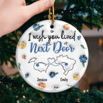 Our Friendship Transcends Distance - Bestie Personalized Custom 3D Inflated Effect Printed Ornament - Ceramic Round Shaped - Christmas Gift For Best Friends, BFF, Sisters