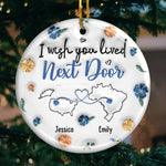 Our Friendship Transcends Distance - Bestie Personalized Custom 3D Inflated Effect Printed Ornament - Ceramic Round Shaped - Christmas Gift For Best Friends, BFF, Sisters