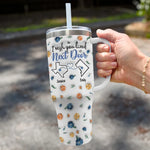 Custom Name Next Door Friendship Gifts - Personalized 40 Oz Tumbler With Handle