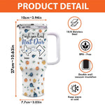 Custom Name Next Door Friendship Gifts - Personalized 40 Oz Tumbler With Handle