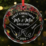 You're My Christmas Past, Present, And Future - Couple Personalized Custom Circle Glass Ornament - Christmas Gift For Husband Wife, Anniversary, First Christmas