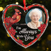 Custom Photo Your Love Remains In Our Hearts - Memorial Personalized Custom Heart Glass Ornament - Sympathy Gift For Family Members