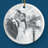 Custom Photo We Create New Traditions Together - Couple Personalized Custom Ornament - Ceramic Round Shaped - Christmas Gift For Husband Wife, Anniversary, First Christmas