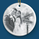 Custom Photo Wedding Gifts for Couples - Personalized Ceramic Ornament