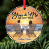 I Just Need You And The Sunset - Couple Personalized Custom Circle Glass Ornament - Gift For Husband Wife, Anniversary