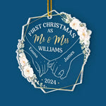 Custom Name First Christmas as Mr & Mrs Wedding Gifts - Personalized Ornament