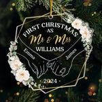 Custom Name First Christmas as Mr & Mrs Wedding Gifts - Personalized Ornament