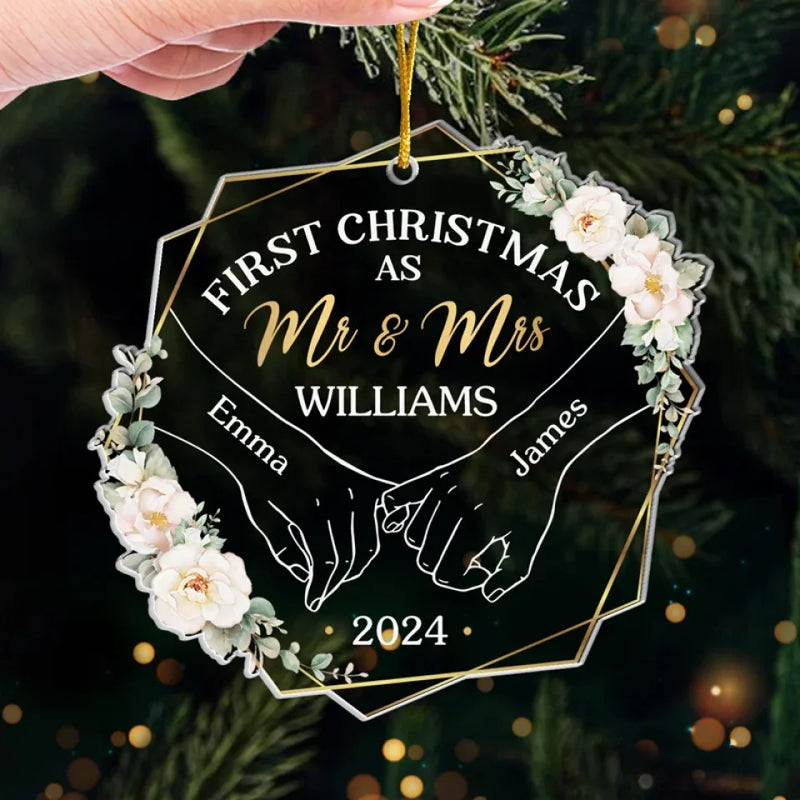 You're My Christmas Past, Present And Future - Couple Personalized Custom Ornament - Acrylic Custom Shaped - Christmas Gift For Husband Wife, Anniversary, First Christmas