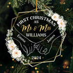 Custom Name First Christmas as Mr & Mrs Wedding Gifts - Personalized Ornament