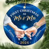 Our First Christmas As A Married Couple - Couple Personalized Custom Ornament - Ceramic Round Shaped - Christmas Gift For Husband Wife, Anniversary, First Christmas
