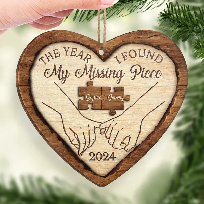 Two Hearts, One Love - Couple Personalized Custom Ornament - Wood Custom Shaped - Christmas Gift For Husband Wife, Anniversary