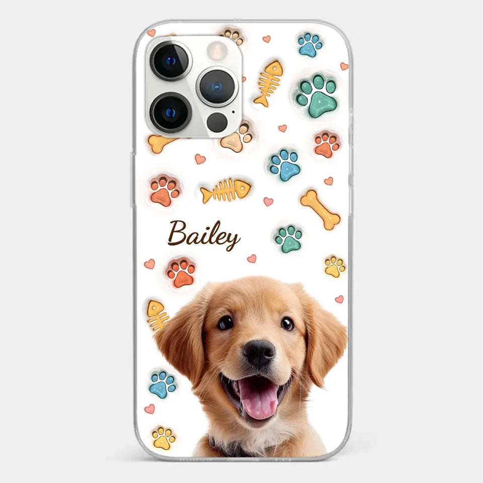 Custom Photo A Pet’s Love Is The Best Kind Of Love - Dog & Cat Personalized Custom 3D Inflated Effect Printed Clear Phone Case - Gift For Pet Owners, Pet Lovers
