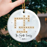 Custom Family Name Christmas Gifts for Families - Personalized Ceramic Ornament