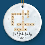 Custom Family Name Christmas Gifts for Families - Personalized Ceramic Ornament