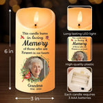 Custom Photo In Loving Memory Of Precious Moments - Memorial Personalized Custom LED Candle - Sympathy Gift, Christmas Gift For Grandma