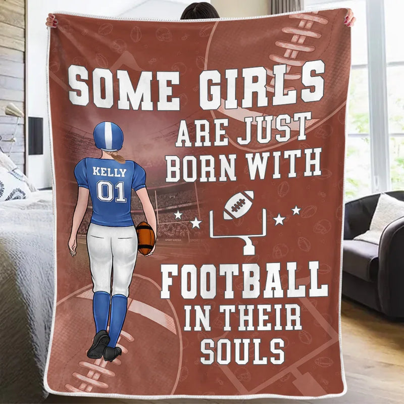 Passion First And Everything Will Fall Into Place - Family Personalized Custom Blanket - Gift For Family Members, Football Players, Football Lovers